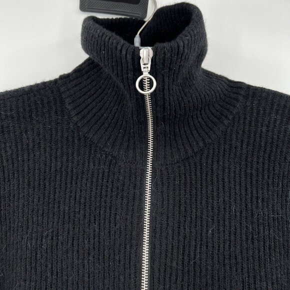 Quince Black Baby Alpaca-Merino Wool Quarter Zip Pullover Sweater sz S NWT - Picture 2 of 6